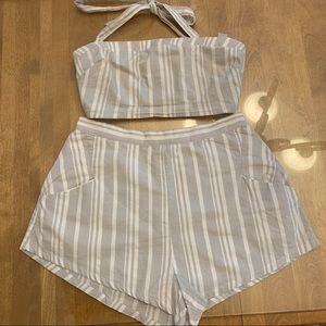 Grey and white two piece set